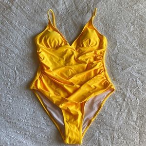 NWT Yellow one piece bathing suit